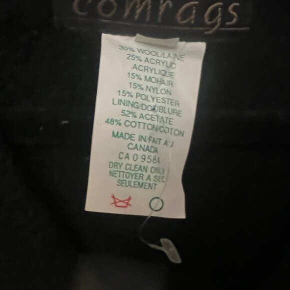 COMRAGS Vintage Wool & Mohair Blend Cardigan Jacket - Made in Canada - Black NWT - Picture 11 of 14